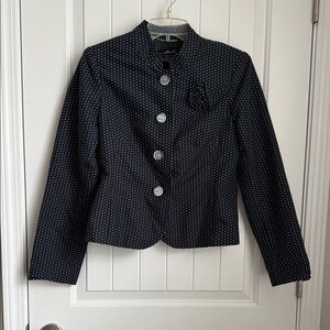 Willi Smith Black and White Polka Dot Blazer